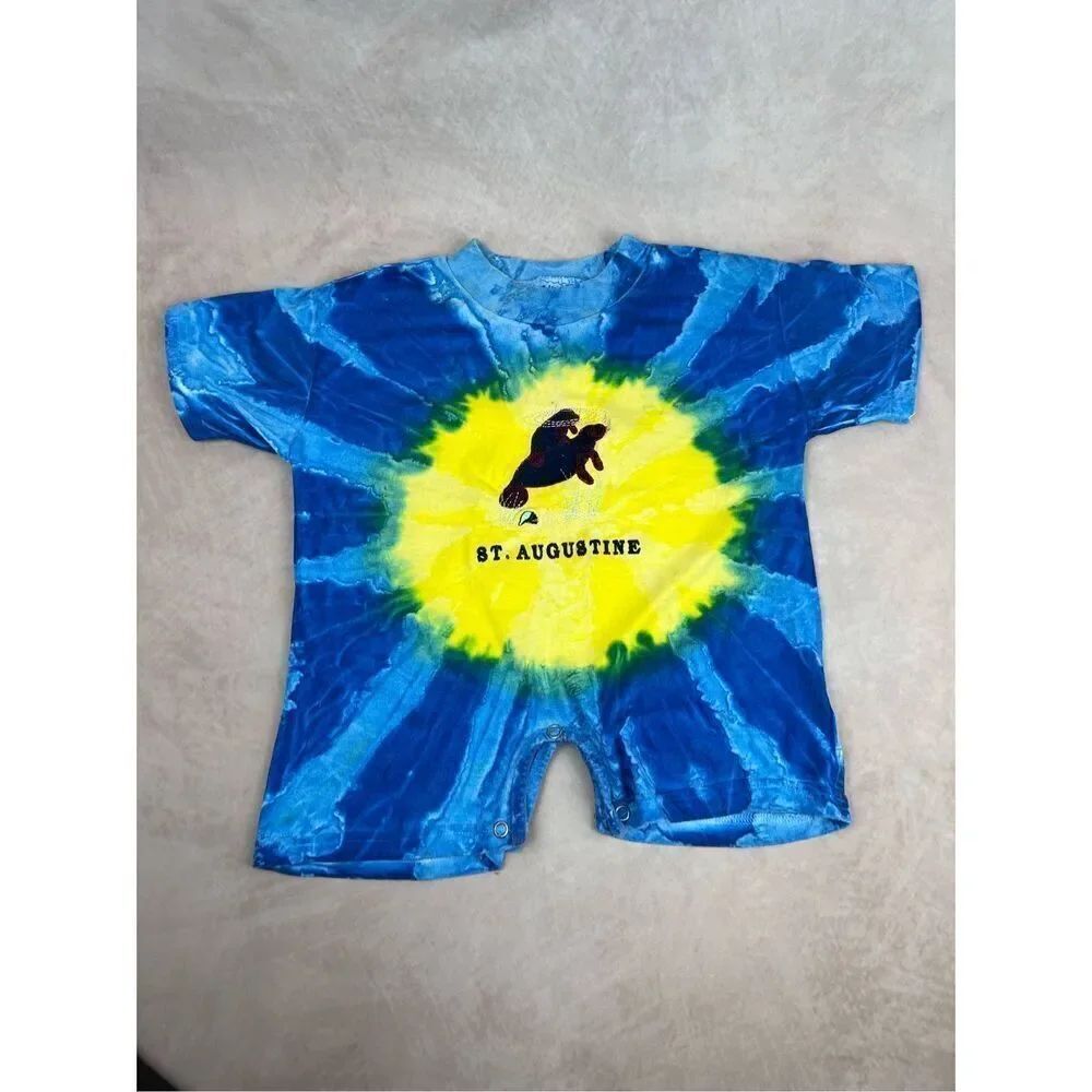 Vintage Y2K Embroidered Manatee St. Augustine Onepiece Kids Romper